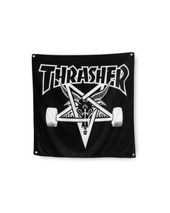 THRASHER SK8GOAT BANNER BLACK/WHT