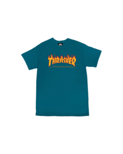 THRASHER FLAME SS S-GALAPAGOS BLUE