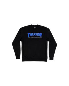THRASHER OUTLINED CREW/SWT XL-BLACK/BLUE