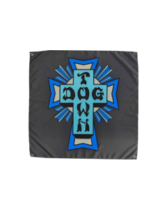 DT CROSS LOGO FLAG 34X34" BLACK/BLUE