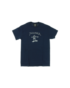 THRASHER GONZ LOGO SS L-NAVY/WHITE