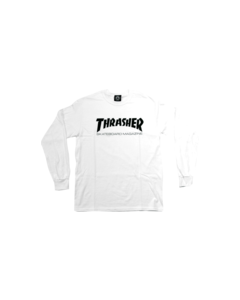 THRASHER SKATE MAG L/S M-WHT/BLK