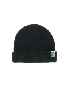 MEOW STACKED LOGO CUFF BEANIE BLACK