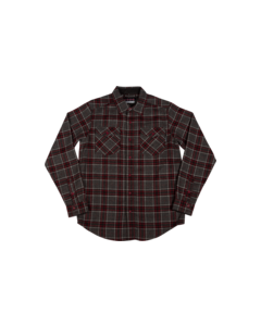 INDE HATCHET L/S BUTTON UP S-GREY/BLK/OXBLOOD