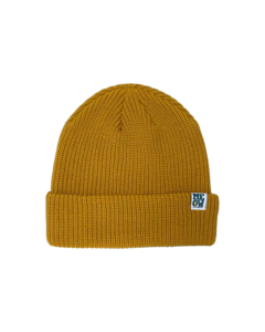 MEOW STACKED LOGO CUFF BEANIE MUSTARD