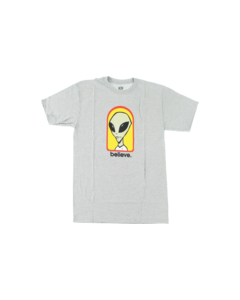 AW BELIEVE SS S-HEATHER GREY/YEL/RED