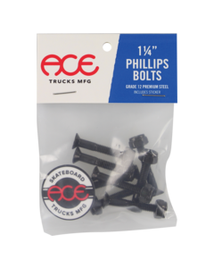 ACE 1-1/4" PHILLIPS HARDWARE SET BLACK