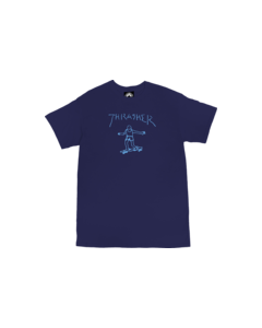 THRASHER GONZ LOGO SS XL-NAVY/LT.BLUE