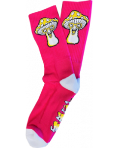HAPPY HR MUSHROOM CREW SOCKS HOT PINK