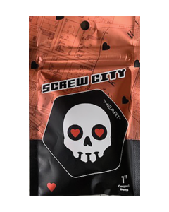 SCREW CITY HARDWARE SET 1" HEART RED