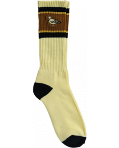 AH LIL PIGEON EMB CREW SOCK CREAM/BLACK/YEL