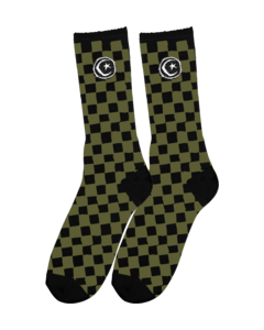 FOUND STAR & MOON CHECKERS SOCKS BLACK 1pr