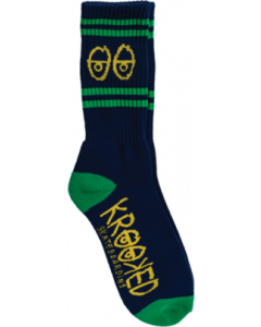 KRK EYES CREW SOCK NAVY/GREEN /YEL
