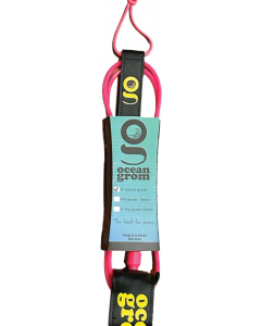 OCEAN GROM 4'0" MICRO GROM LEASH LUCY PINK/BLK